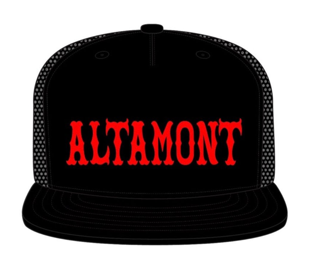 Hat: Puff embroidered Altamont support hat – HELLS ANGELS ALTAMONT SUPPORT  GEAR