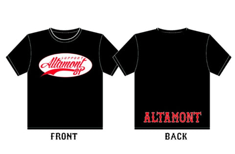 Men's T-Shirt: Black W/Oval Support Altamont 81