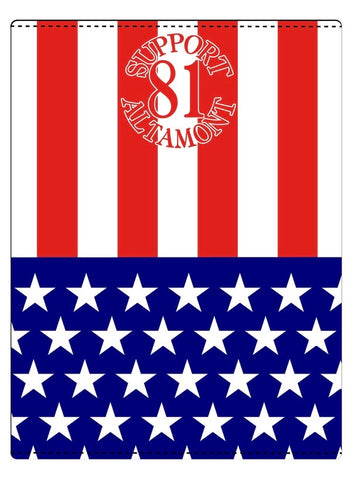 “Support 81 Altamont” gaiter (American Flag print)