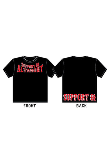 Men's T-Shirt: Black W/Support 81 Altamont